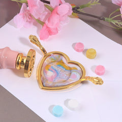 Metal Wax Seal Mold Golden Love Heart Fire Print Holder