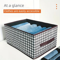 Houndstooth Clothes Storage Box Foldable Large Capacity Household