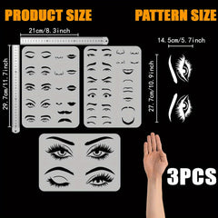 3pcs Hollow Out Drawing Stencils, Christmas Craft Supplies Stickers