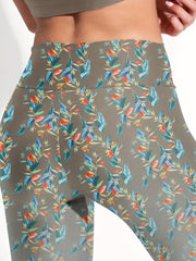 Slim Yoga Sports Bra & Floral Print Leggings Women's Activewear Set