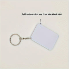 10pcs Plastic Sublimation Key Chain Rectangle Backpack Ornament