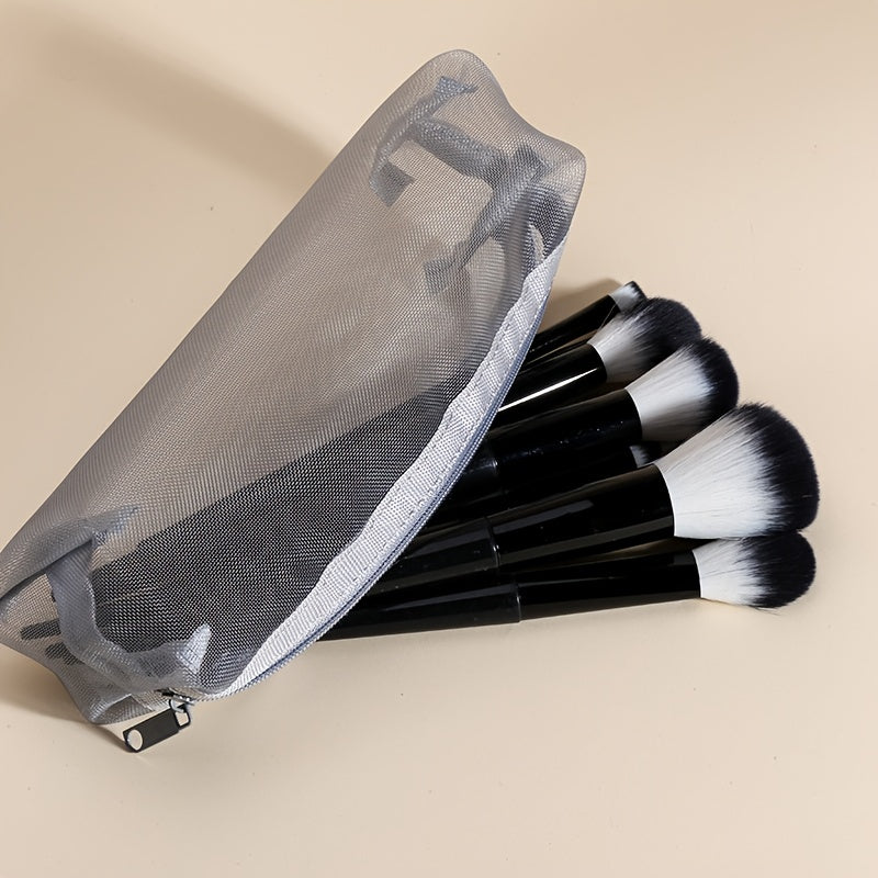 Mesh Square Makeup Bag Storage Bag Transparent Mesh Pen Pouch Gray