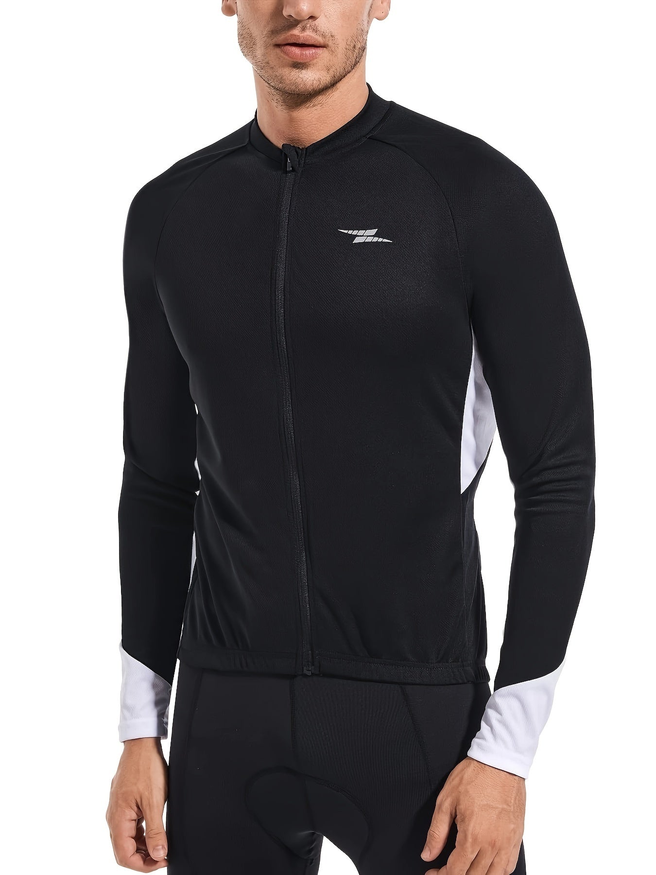 Men's Outdoor Sports Block Zipper Shirt Long-sleeved Top