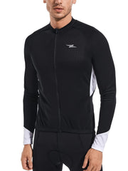 Men's Outdoor Sports Block Zipper Shirt Long-sleeved Top