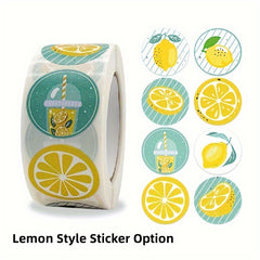 500pcs Lemon Stickers Round Envelope Sealing Crafts Adhesive Sticker Labels