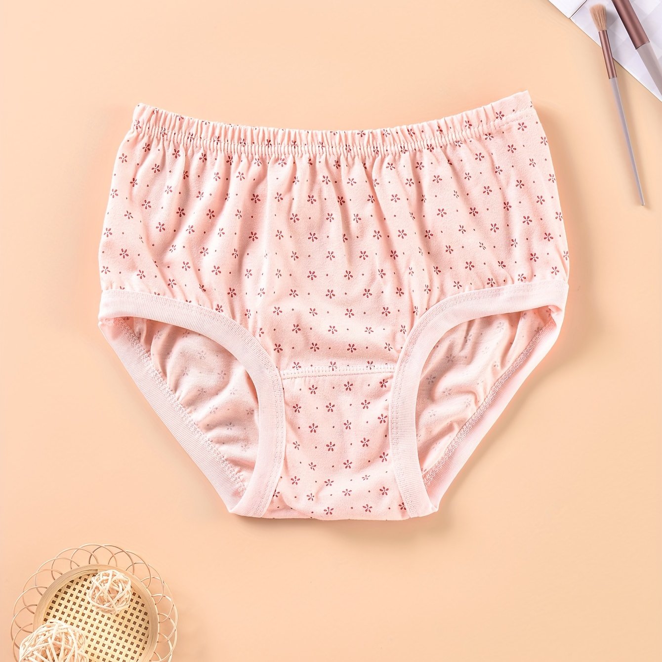 Floral Print Briefs Comfy & Breathable Stretchy Intimates Panties