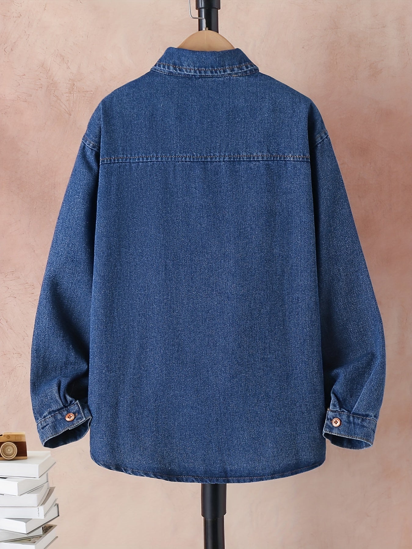 Boys Casual Embroidered Letter Print Denim Jacket Coat