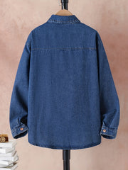 Boys Casual Embroidered Letter Print Denim Jacket Coat