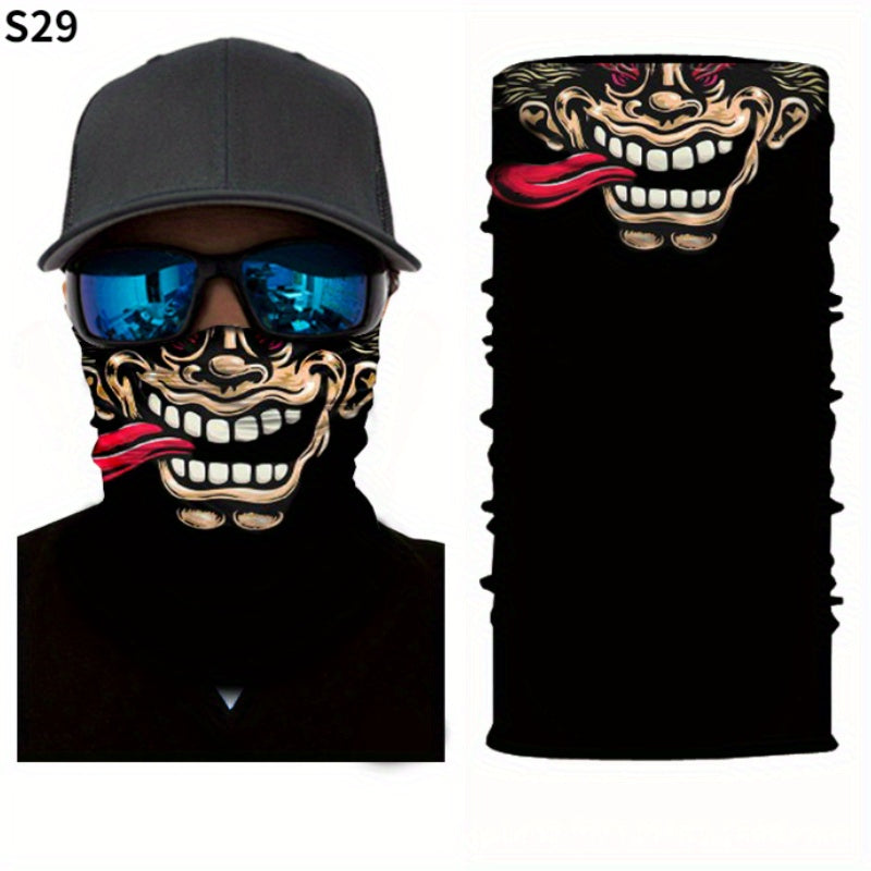 Skull Head Half Face Magic Scarf Seamless Neck Outdoor Mask