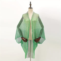 Boho Fringed Shawl Hollow Out Mature Wrap Sunscreen
