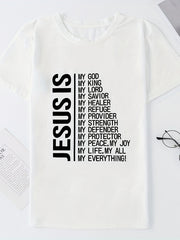 Letter Graphic Round Neck Casual Sports T shirts