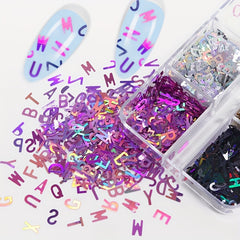 Holographic Alphabet Glitter Flakes Resin Mold Filler