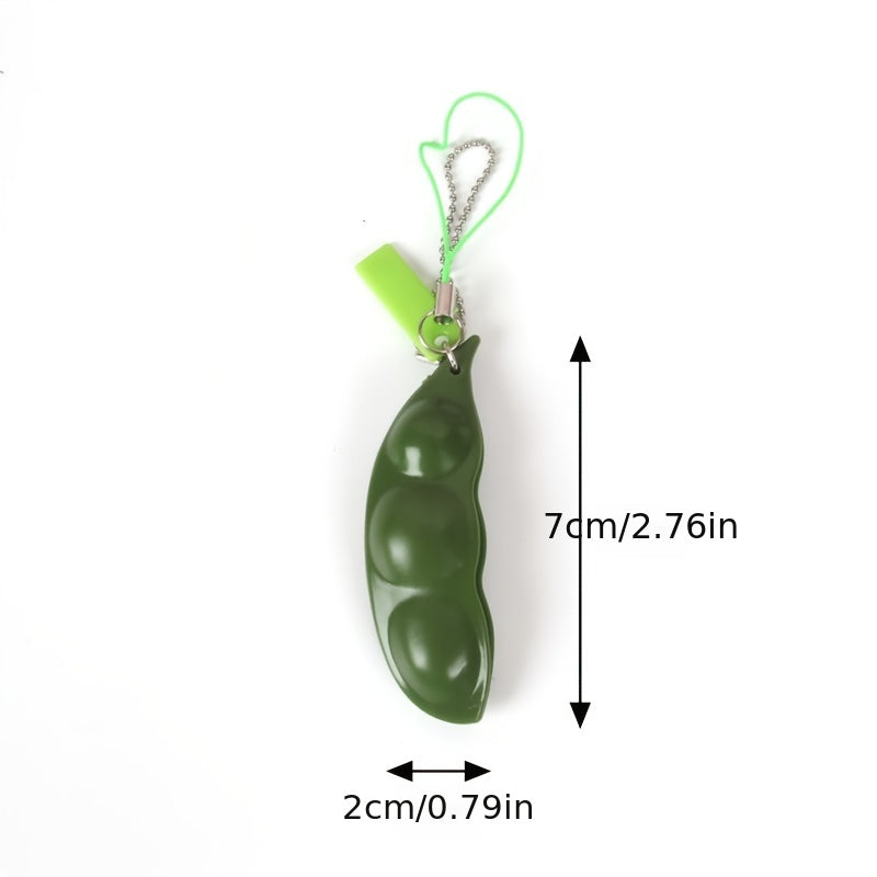 Squeeze Bean Keychain Decompression Toy Creative Keyring Pendant