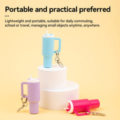 10pcs Mini Tumbler Keychains Compact Lipstick Holder