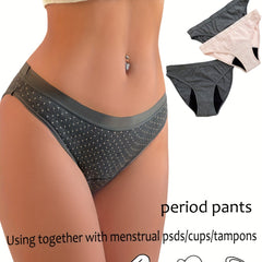 3 Pcs Women's Comfy Physiological Bikini Briefs Water absorbent Sanitary Pants