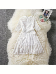 Kid Girls' Lace Dress Embroidery Dance Party Dress