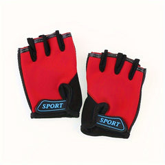 Kids' Half Finger Sports Gloves for Ages 5-12
