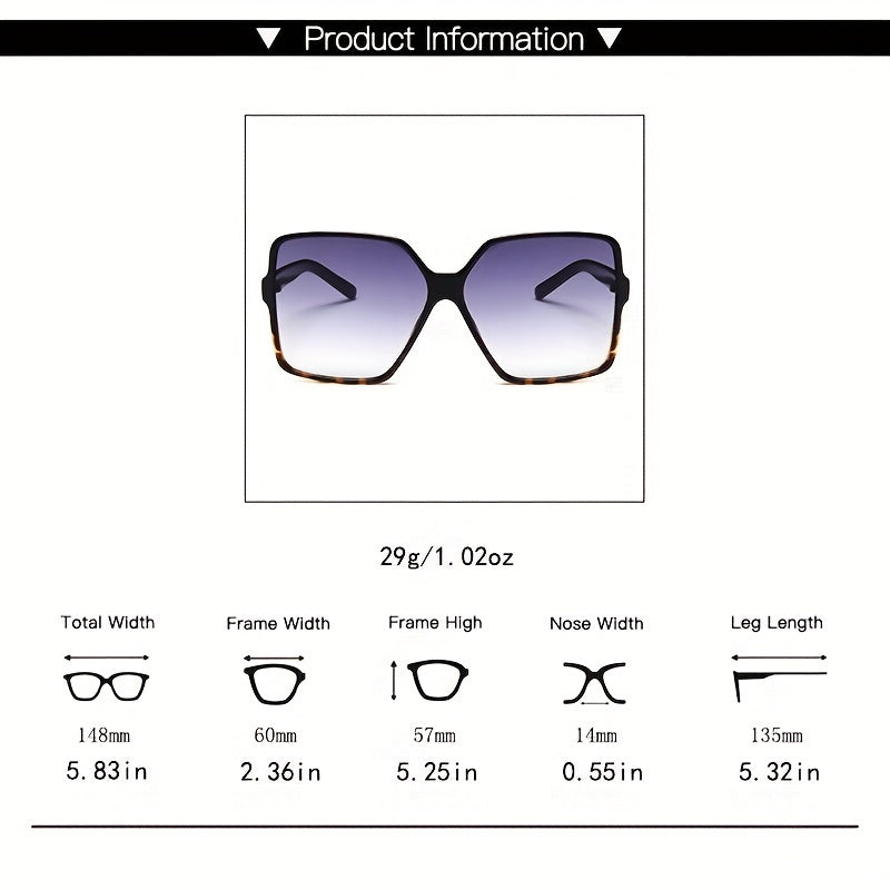 Oversized Square Sunglasses Gradient Glasses UV400