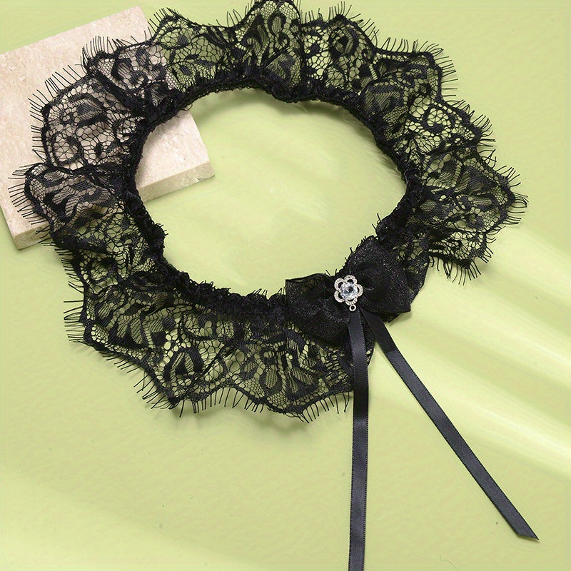 Crystal Inlaid Lace Leg Band Sexy Bridal Accessory Leg Elastic Strap
