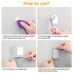 Repair Tape Self-adhesive Net Door Fix Patch Anti Insect Mosquito Mesh