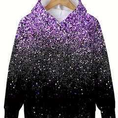Gradient Sequin Effect Hooded Sweatshirt Boys Girls Kids Clothes Sports