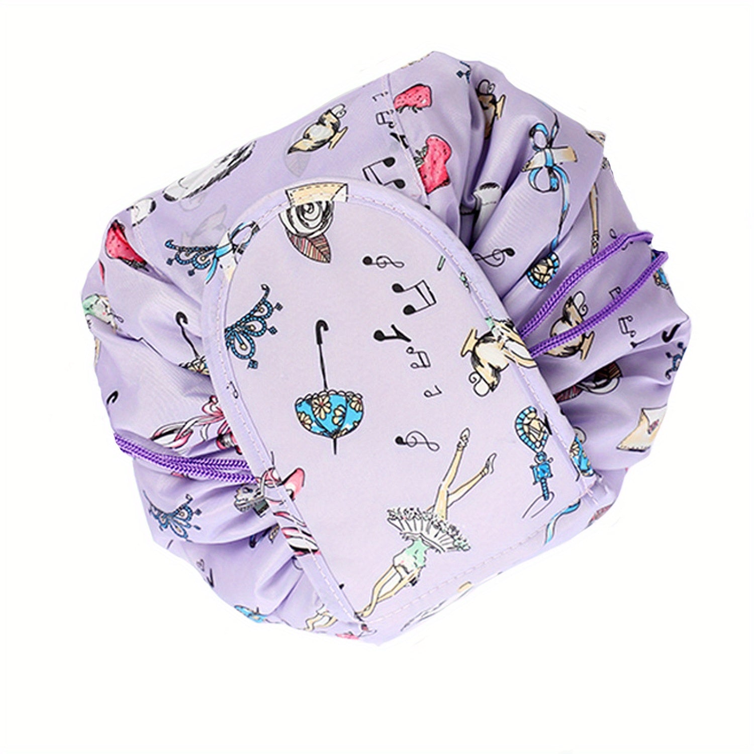 Lazy Drawstring Cosmetic Pouch Bag Portable Makeup Toiletry Kit Organizer