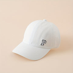 Kids P Embroidery Ponytail Cap for Girls