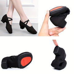 Mid Heel Latin Dance Shoes for Indoor and Outdoor Practice