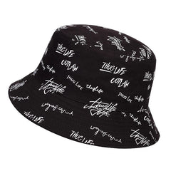 Letter Print Reversible Men's Bucket Hat
