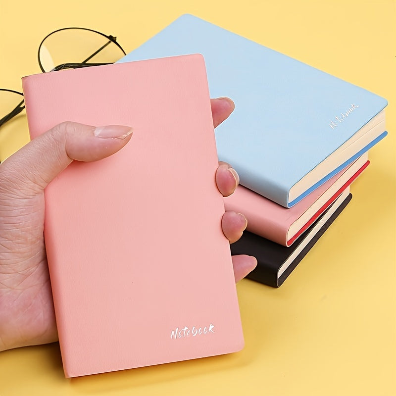 A7 Leather Mini Notebook 100 Sheets Portable Waterproof Cover Pink