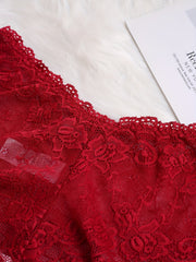 6 Pack Plus Size Sexy Briefs Set Women's Floral Lace Breathable Panties