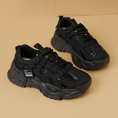 Women's Retro Platform Sneakers Lace-Up Casual Dad Shoes