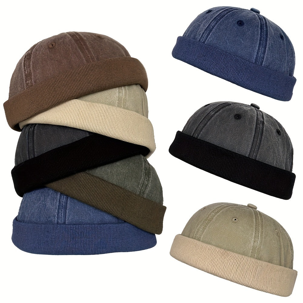 Thick Knitted Winter Beanie Hat Vintage Cap for Women Men