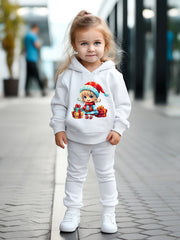 OERYUI Girls Boys 2pcs Christmas Print Hoodies Pants Set