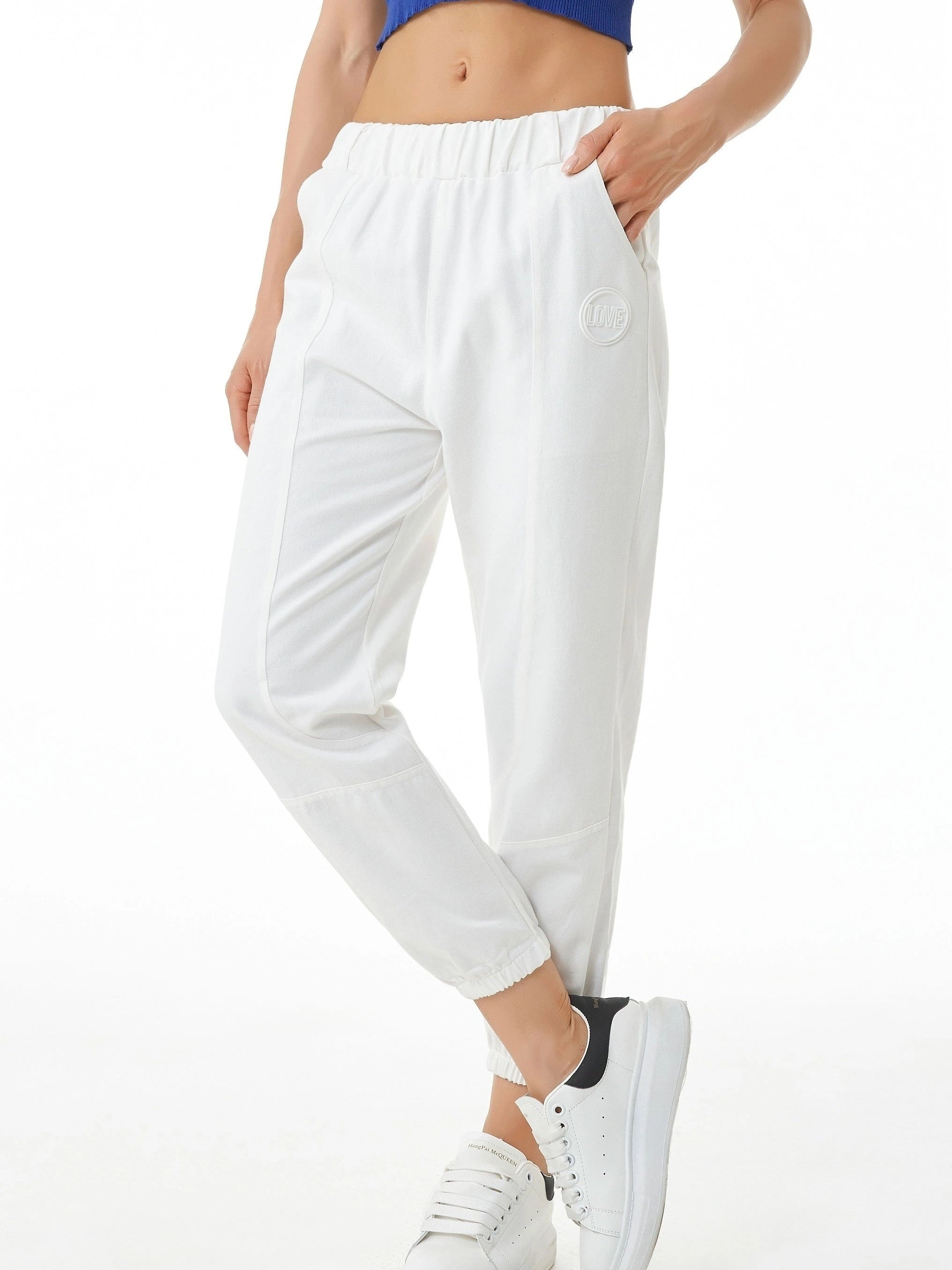 Ankle Length Harem Banded Slimming Pants Elastic Waist Female Trousers