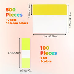500pcs 5.08cm Writable Sticky Index Tabs Flags