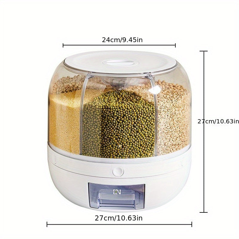 Large Capacity Food Storage Container 360 Rotating Rice Barrels