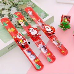 5pcs Christmas Santa Claus Slap Bracelets Assorted Designs
