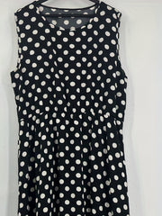 Polka Dot Print Round Neck A line Tank Dress