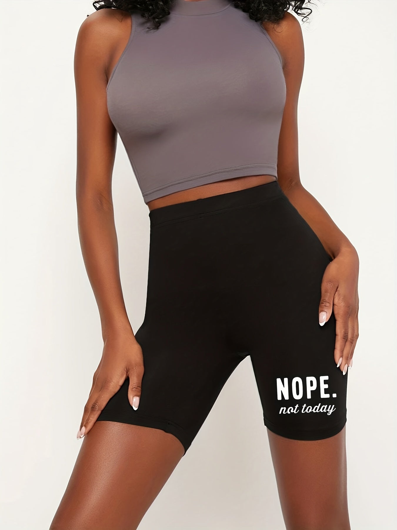 High Waist Skinny Biker Shorts for Women