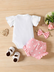 Baby Girl's Cotton Casual Two Pieces Set DADDY'S GIRL Striped Rom