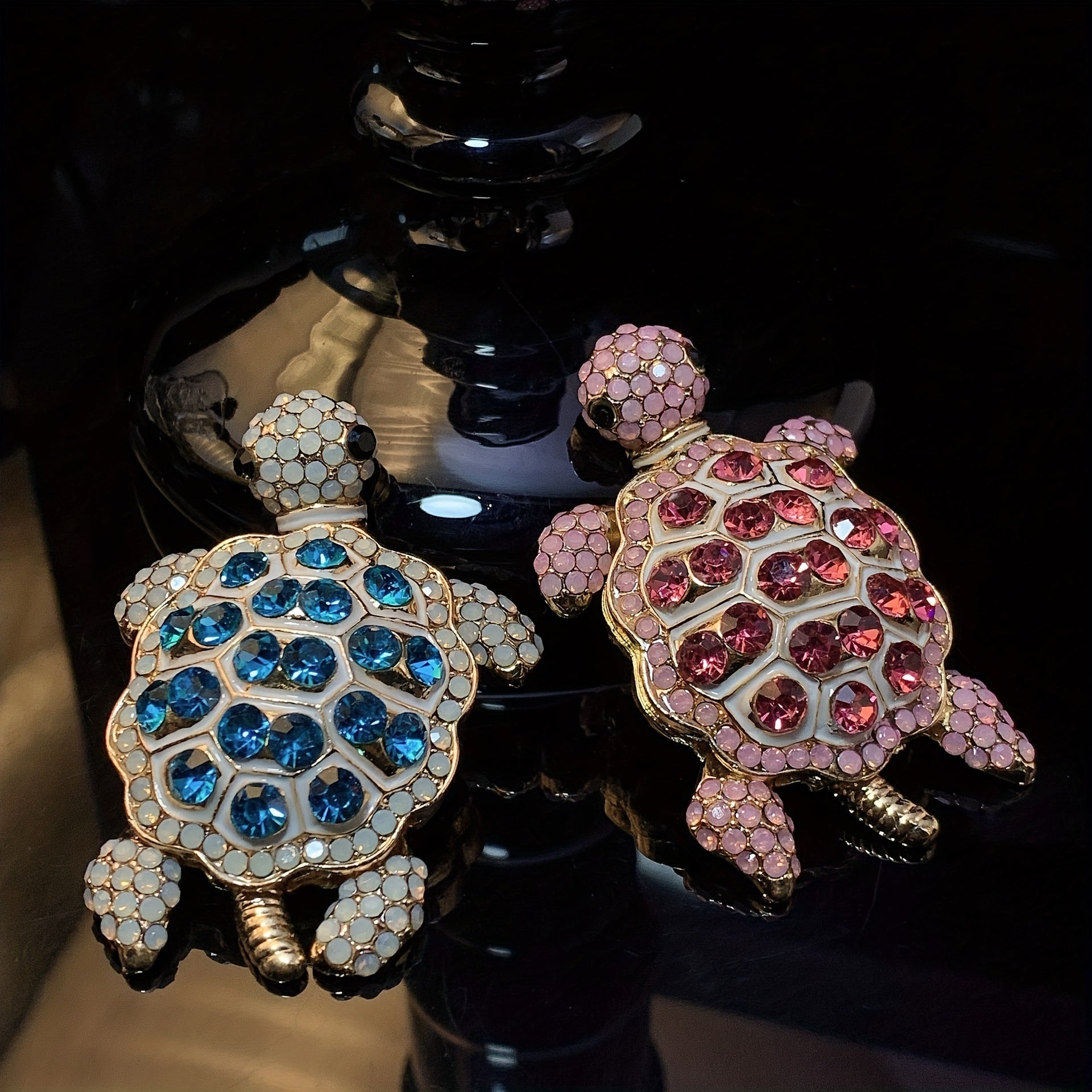 Sea Turtle Brooch Pin Crystal for Girls Marine Animals Cute Lapel Pin