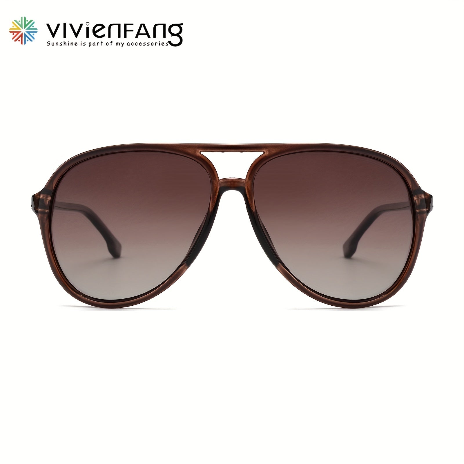 VIVIENFANG Retro Large Aviator Sunglasses Polarized Lenses