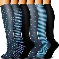 Striped Print Compression Socks for Women and Men