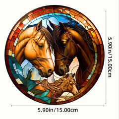 Horse Stained Glass Window Hanging Panel