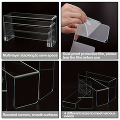 4 Layer Acrylic Display Stand for Desserts, Dolls, Cosmetics, Collectibles