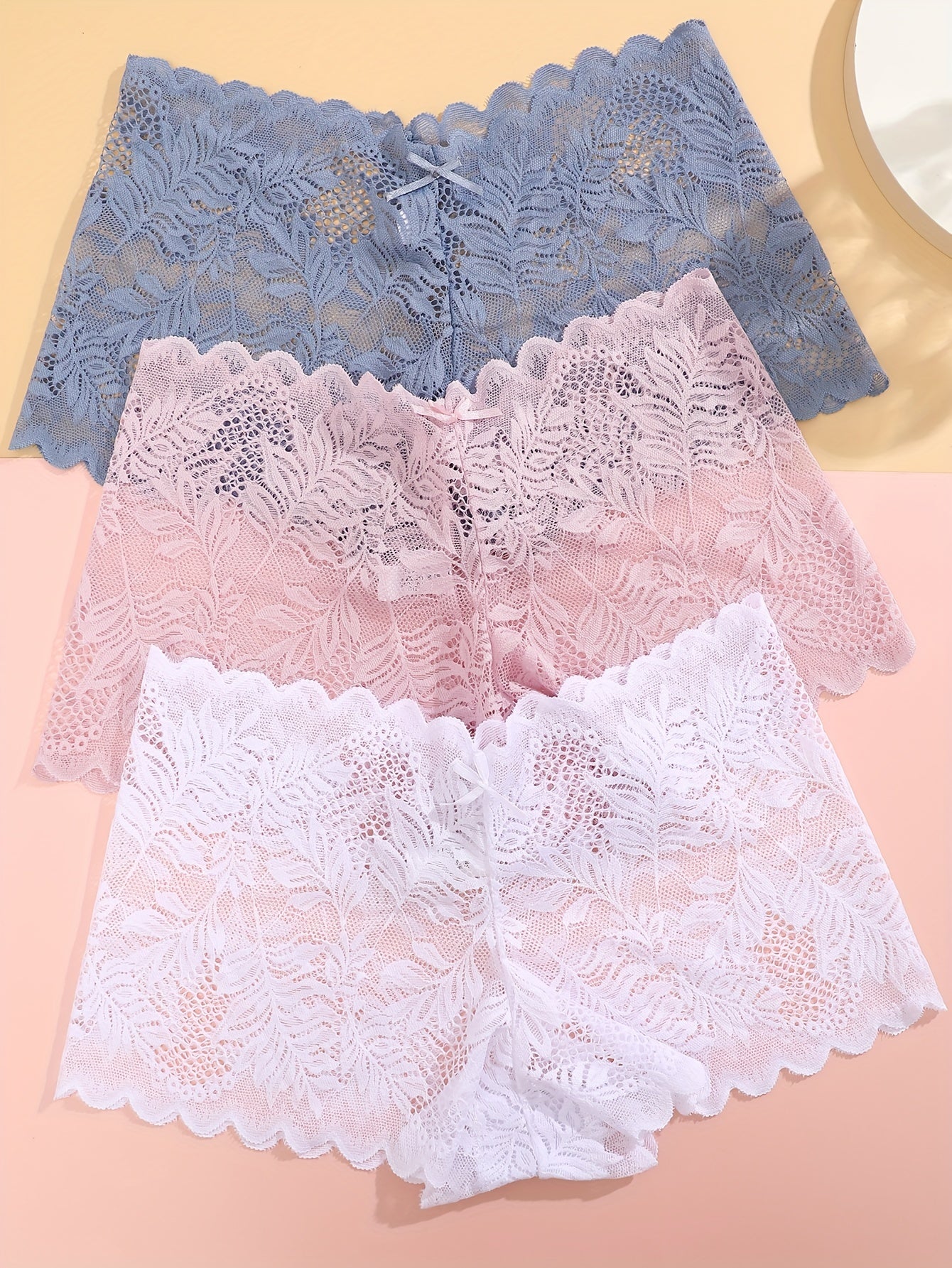 3 Pack Lace Boyshorts Panties Women's Lingerie