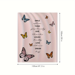 Butterfly Print Blanket Microfiber Warm Throw for Living Room Sofa Camping