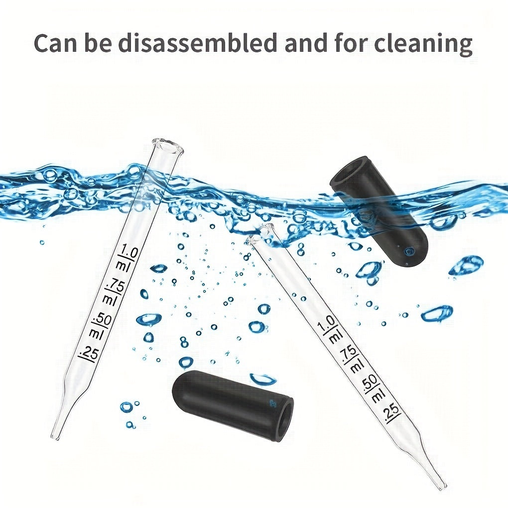 1ml Glass Dropper Pipette Rubber Tip Straight Pointed Easy Measuring