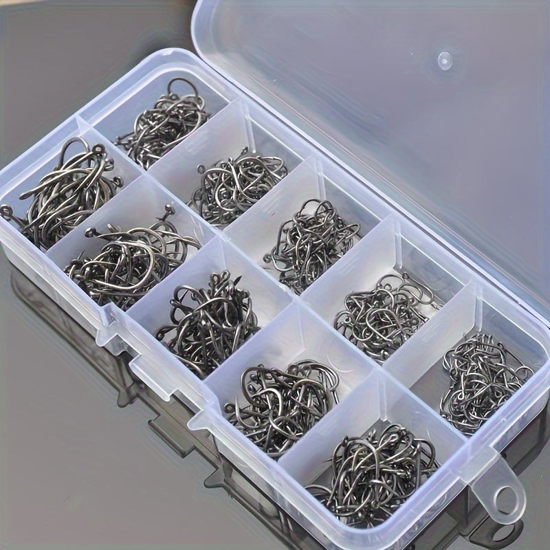 100pcs Carbon Steel Fishing Hooks With Holes Outdoor Fishing Tackle